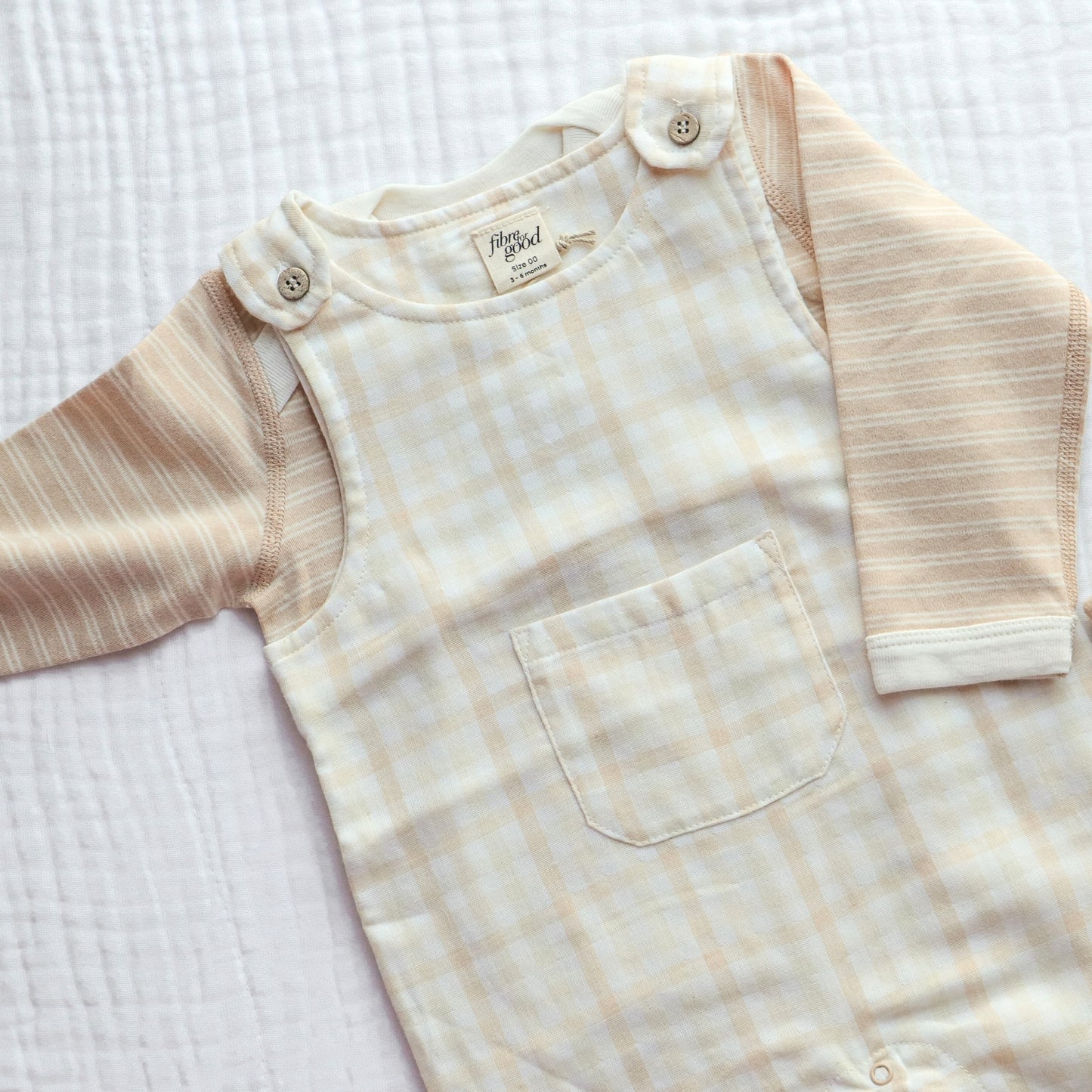 Organic Cotton Double Stripe Long Sleeve Bodysuit