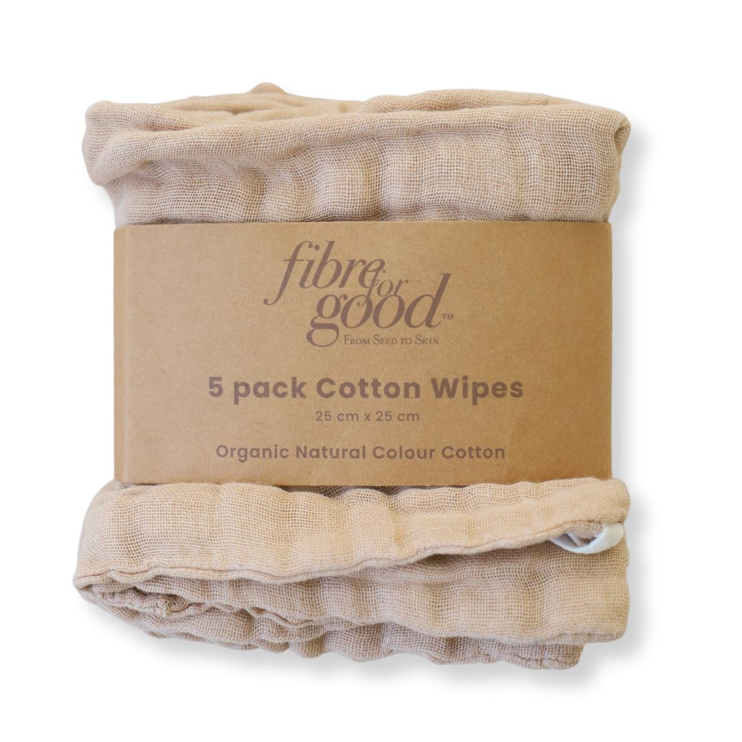 Organic Cotton Reusable Baby Wipes (5-Pack)