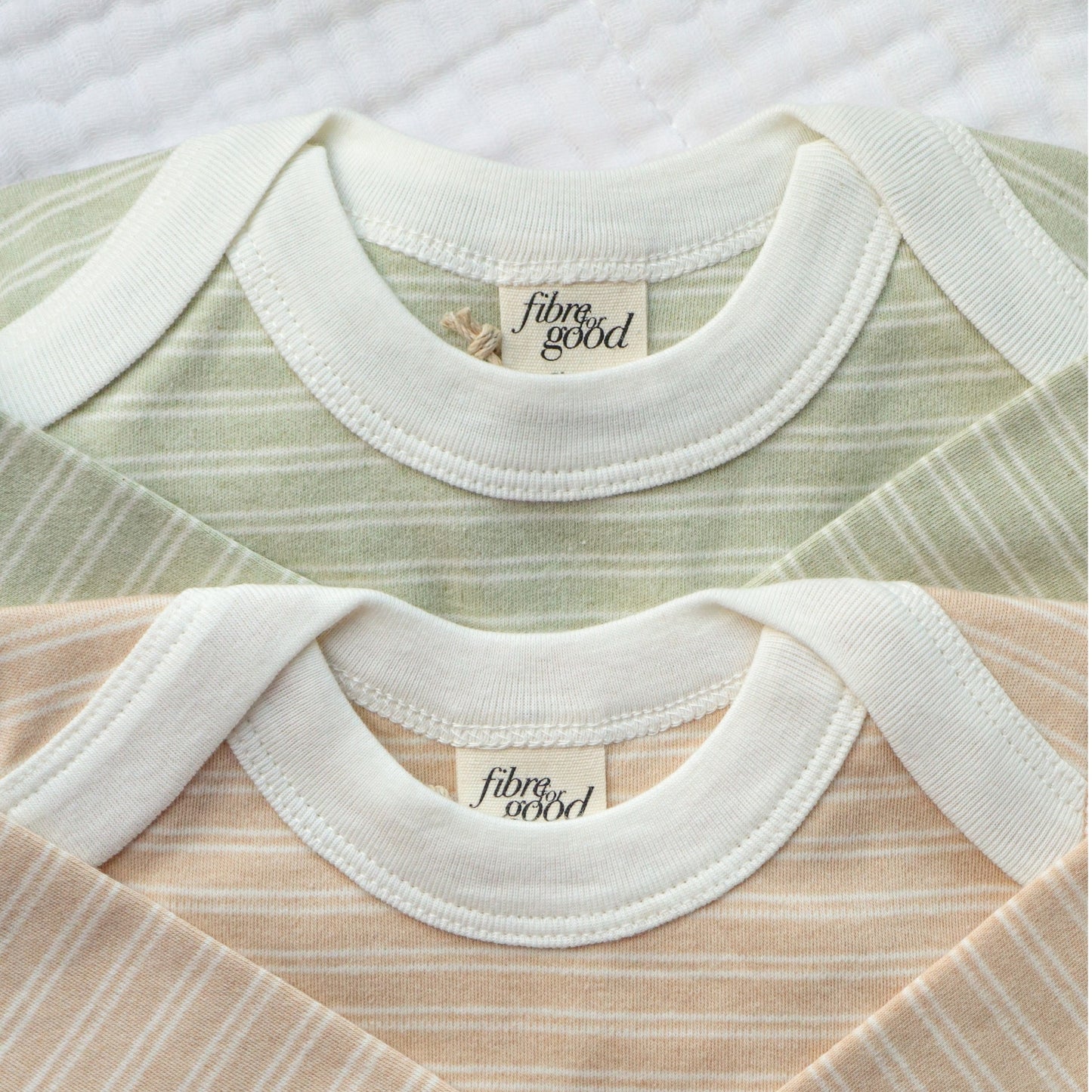 Organic Cotton Double Stripe Long Sleeve Bodysuit