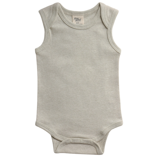 sage green baby bodysuit on a white background. Organic cotton. Undyed