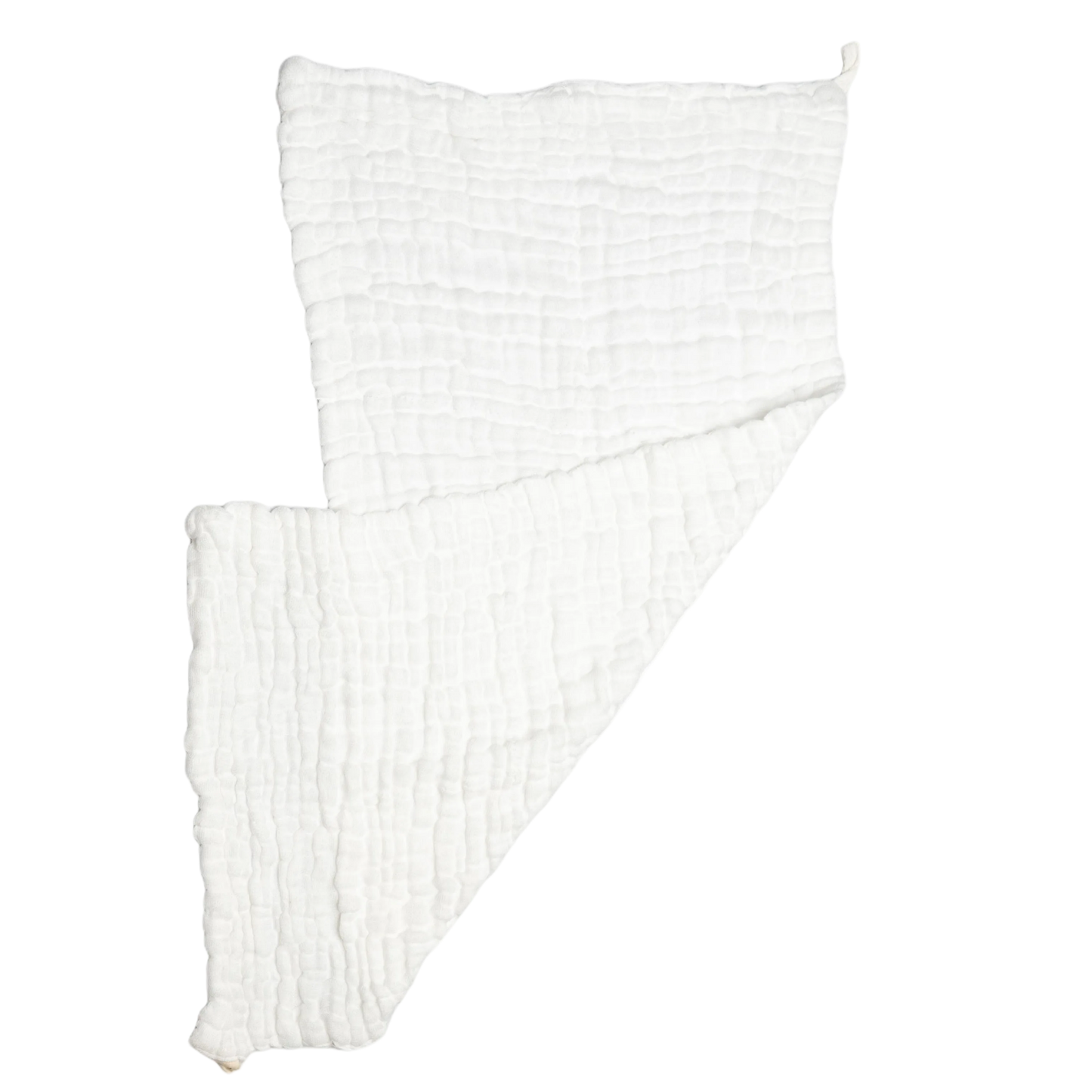 White textured muslin burp cloth . organic undyed cotton