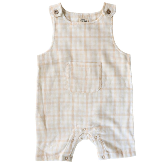 Organic Cotton Gingham Sleeveless Baby Overall