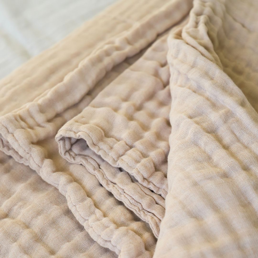 Undyed organic cotton muslin blanket