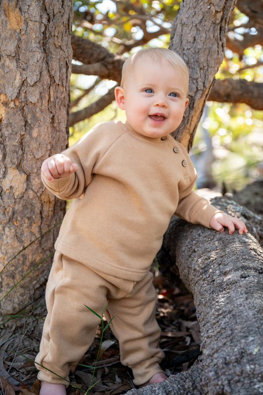 Organic brushed fleece top and pants