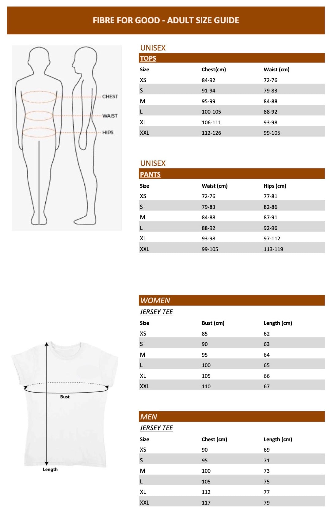 Adult Size Guide