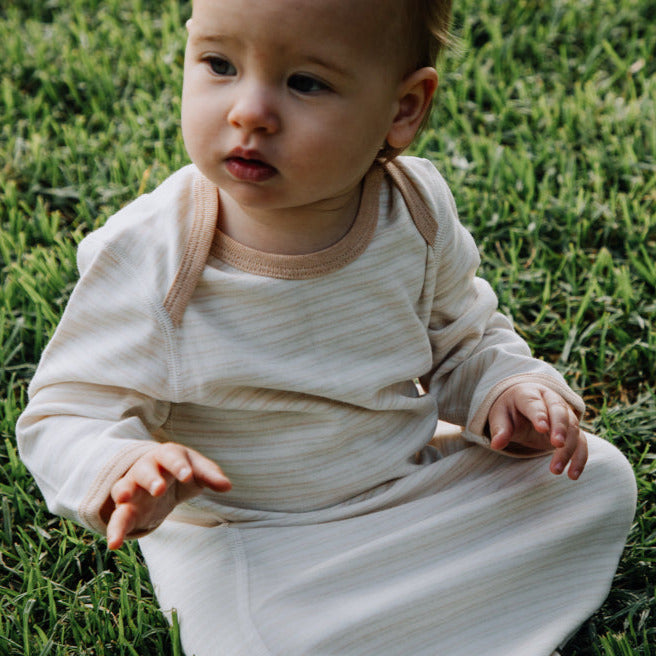 Baby in Striped Sleeping gown, Stripes