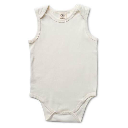 Baby Sleeveless Bodysuit, Natural White