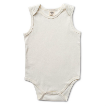 Baby Sleeveless Bodysuit, Natural White