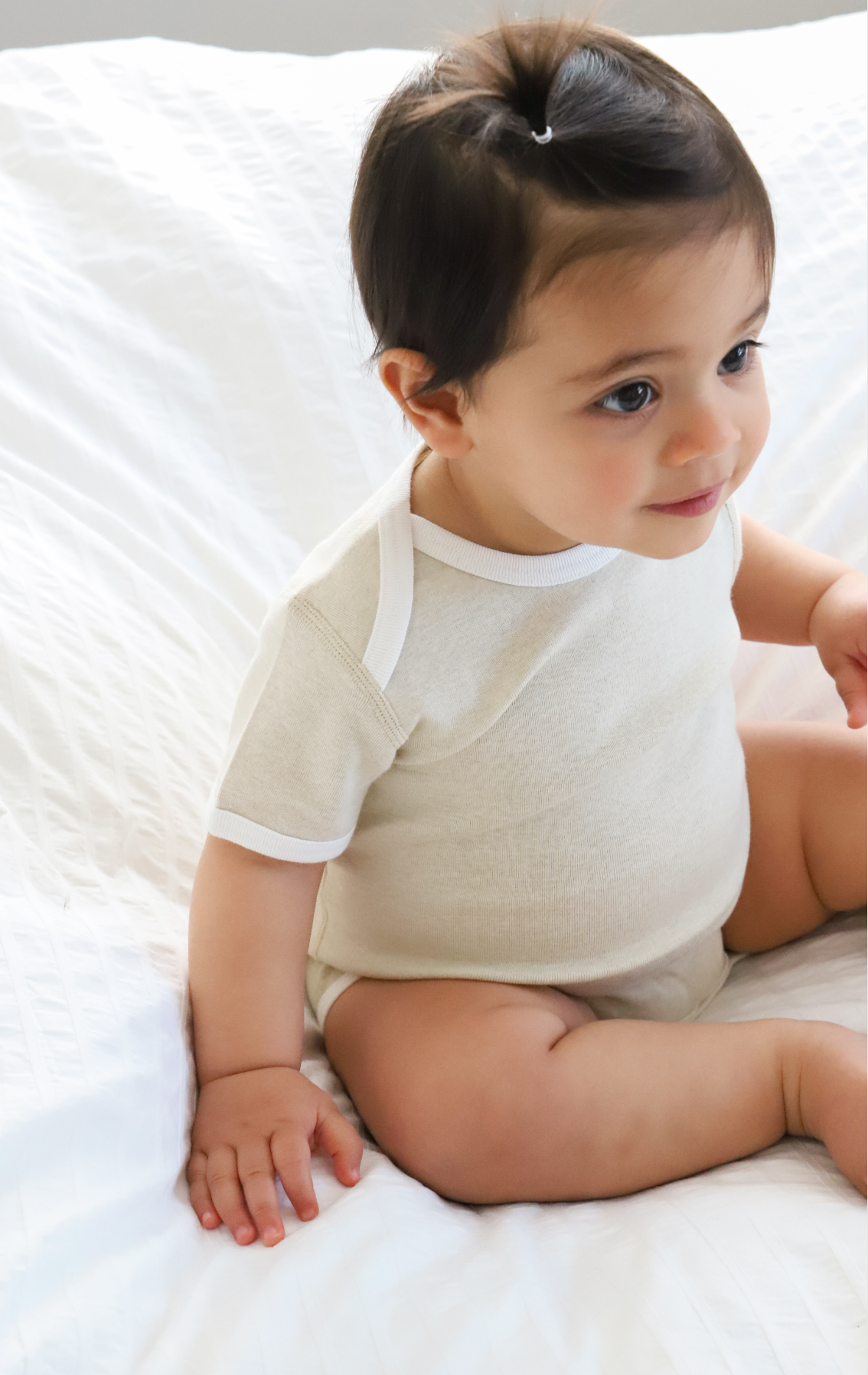 happy baby wear sage Short Sleeve Bodysuit with contrast Bind