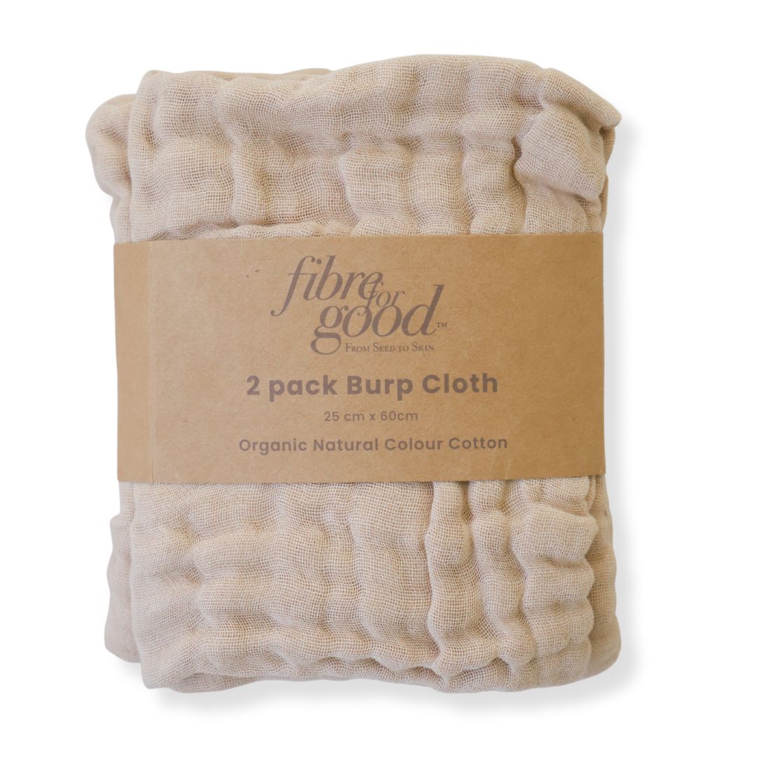 Undyed Organic Cotton Muslin  Burp Cloth - 2 Pack