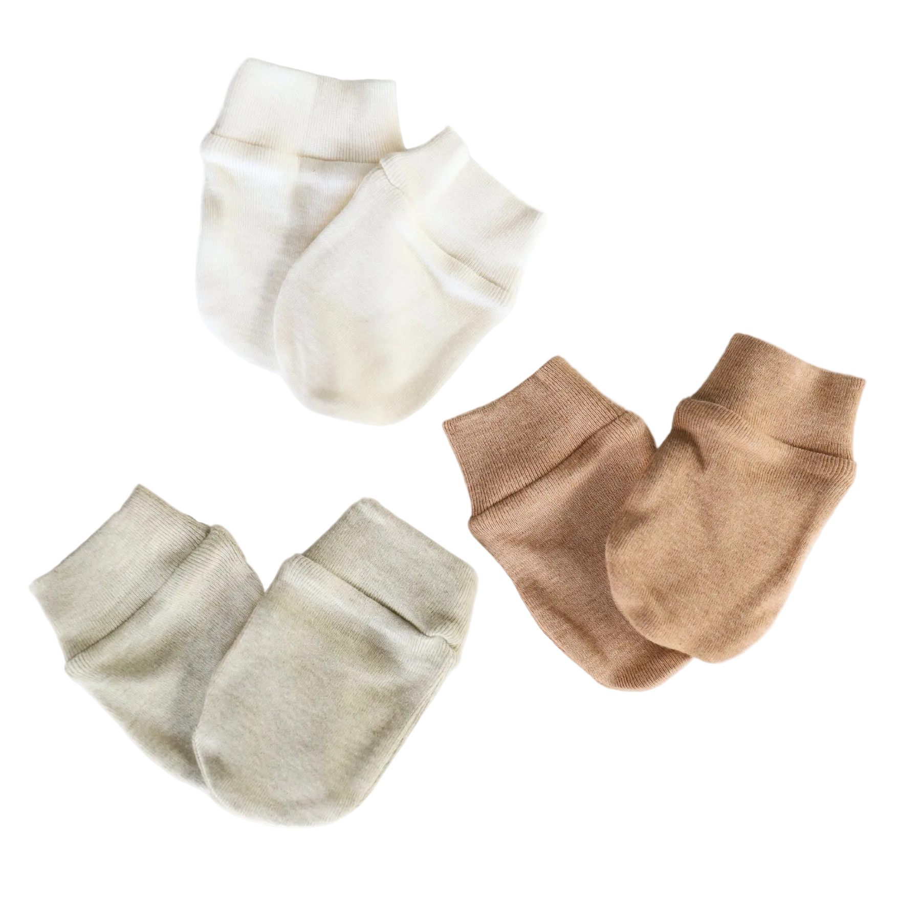 3 pack newborn  Mitten - three natural colours 