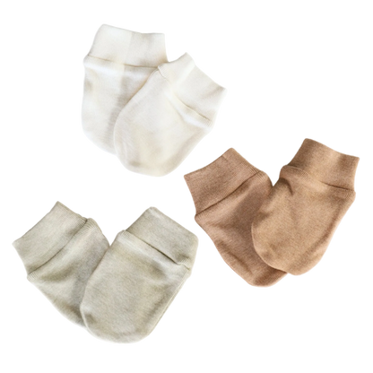 3 pack newborn  Mitten - three natural colours 