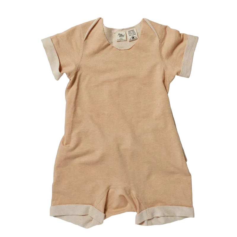 Baby Short Sleeve Rompeezi, Wheat colour
