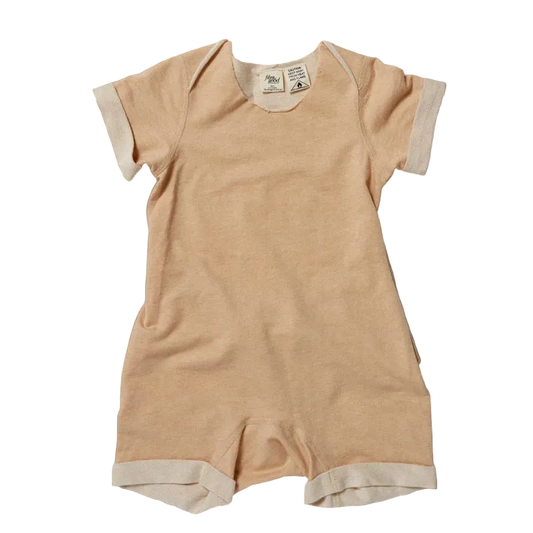 Baby Short Sleeve Rompeezi, Wheat colour