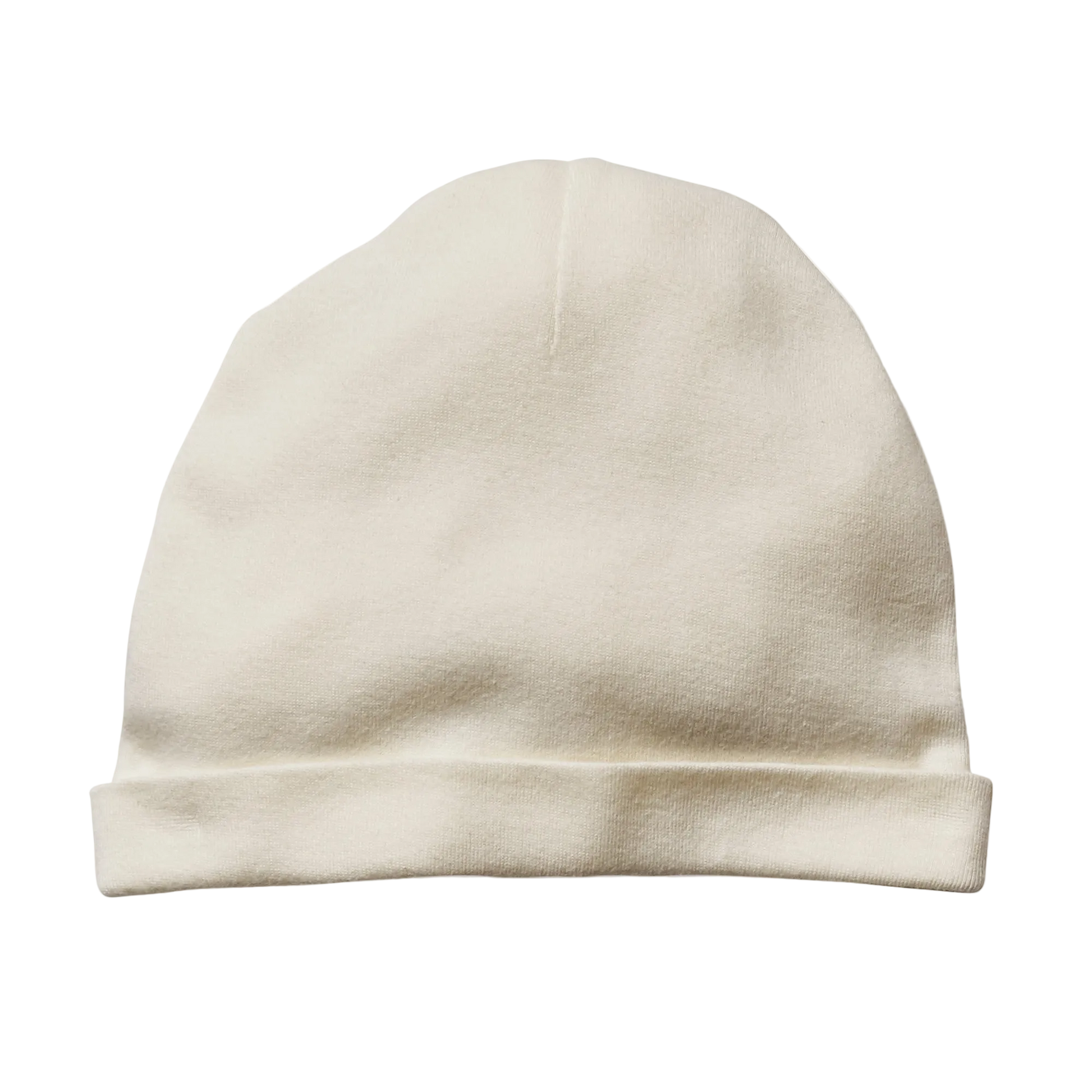 Baby double layer ribs Beanie-Natural white