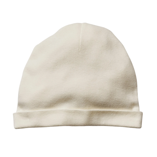 Baby double layer ribs Beanie-Natural white