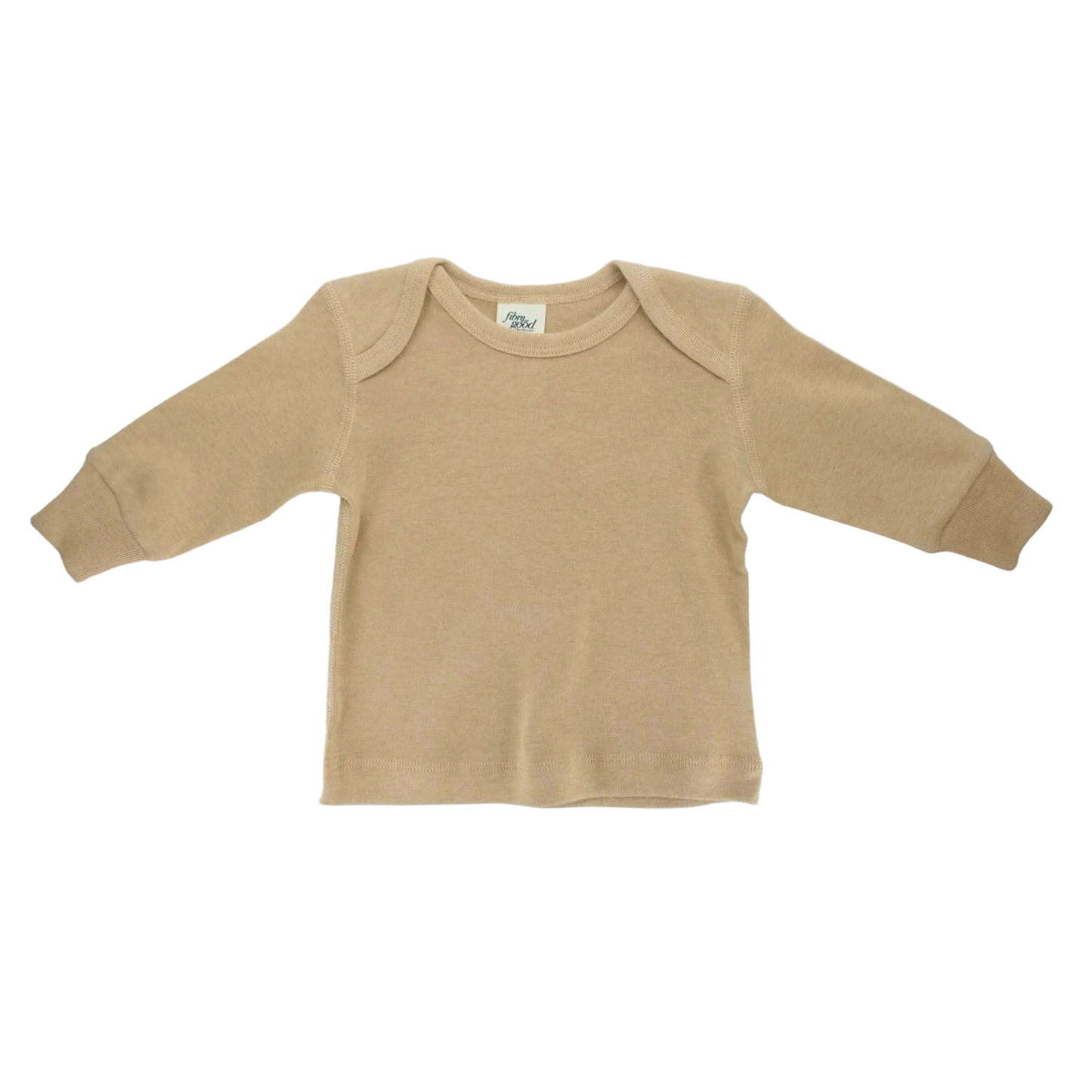 Beige wheat brown  long-sleeve shirt on a white background