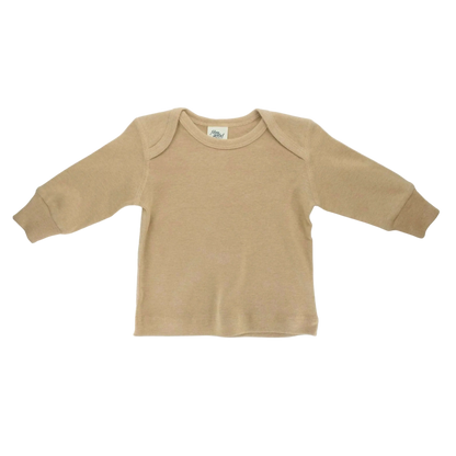 Beige wheat brown  long-sleeve shirt on a white background