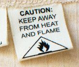 Fire Warning Lable close up 