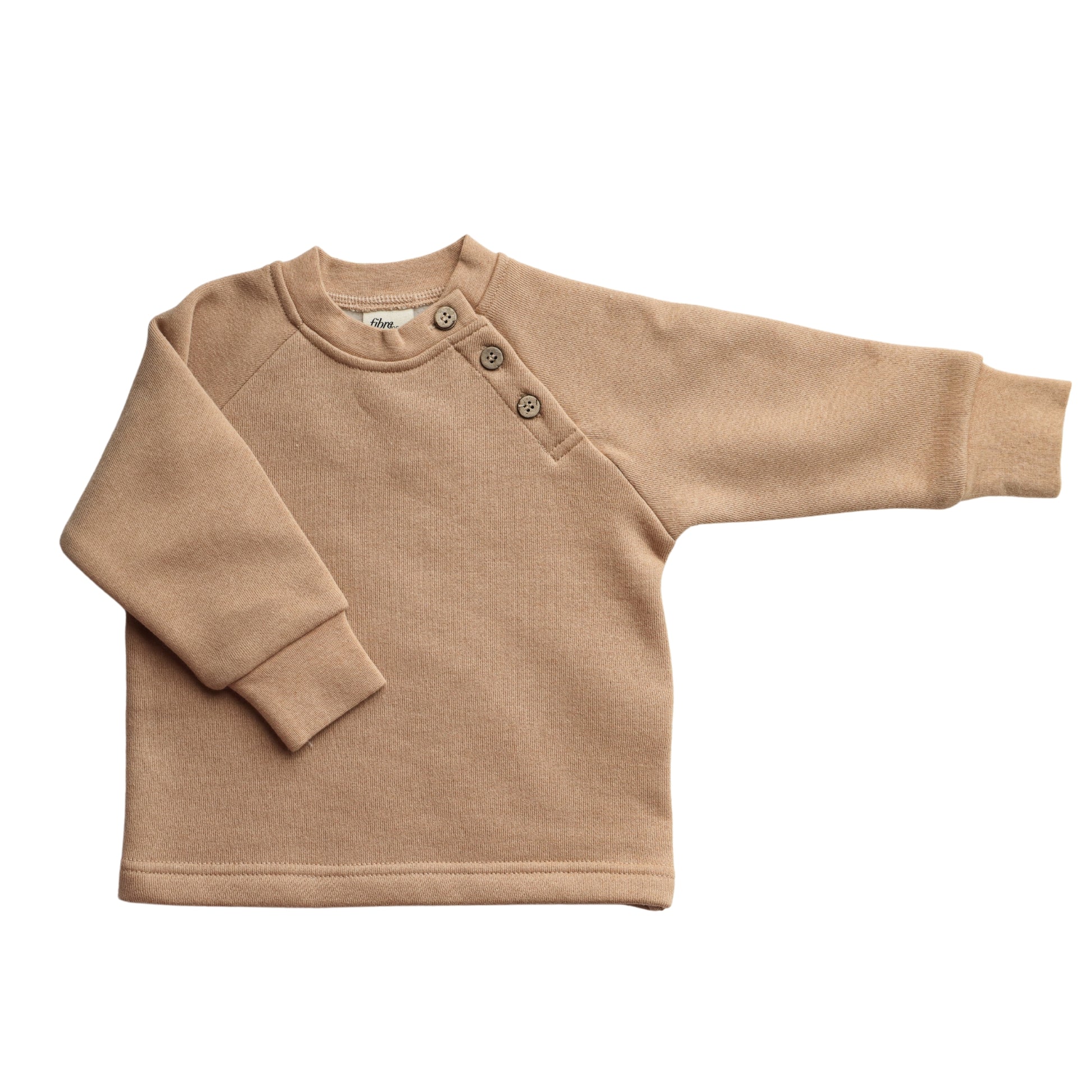 Organic raglan brushed fleece top