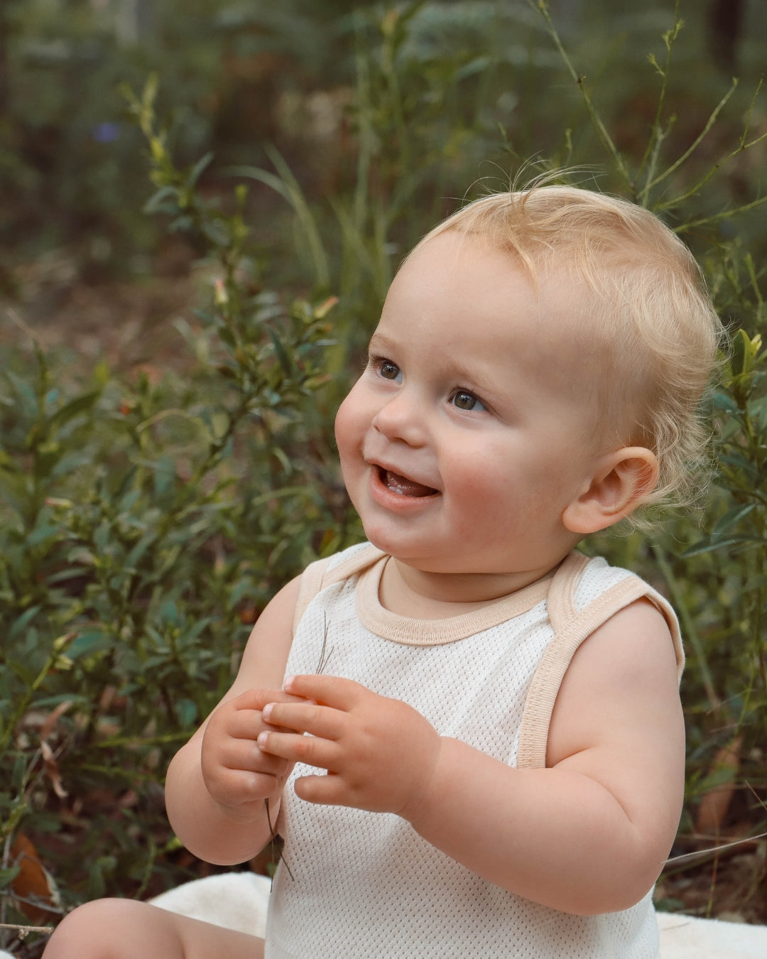 Organic Mesh Sleeveless Bodysuit Details 