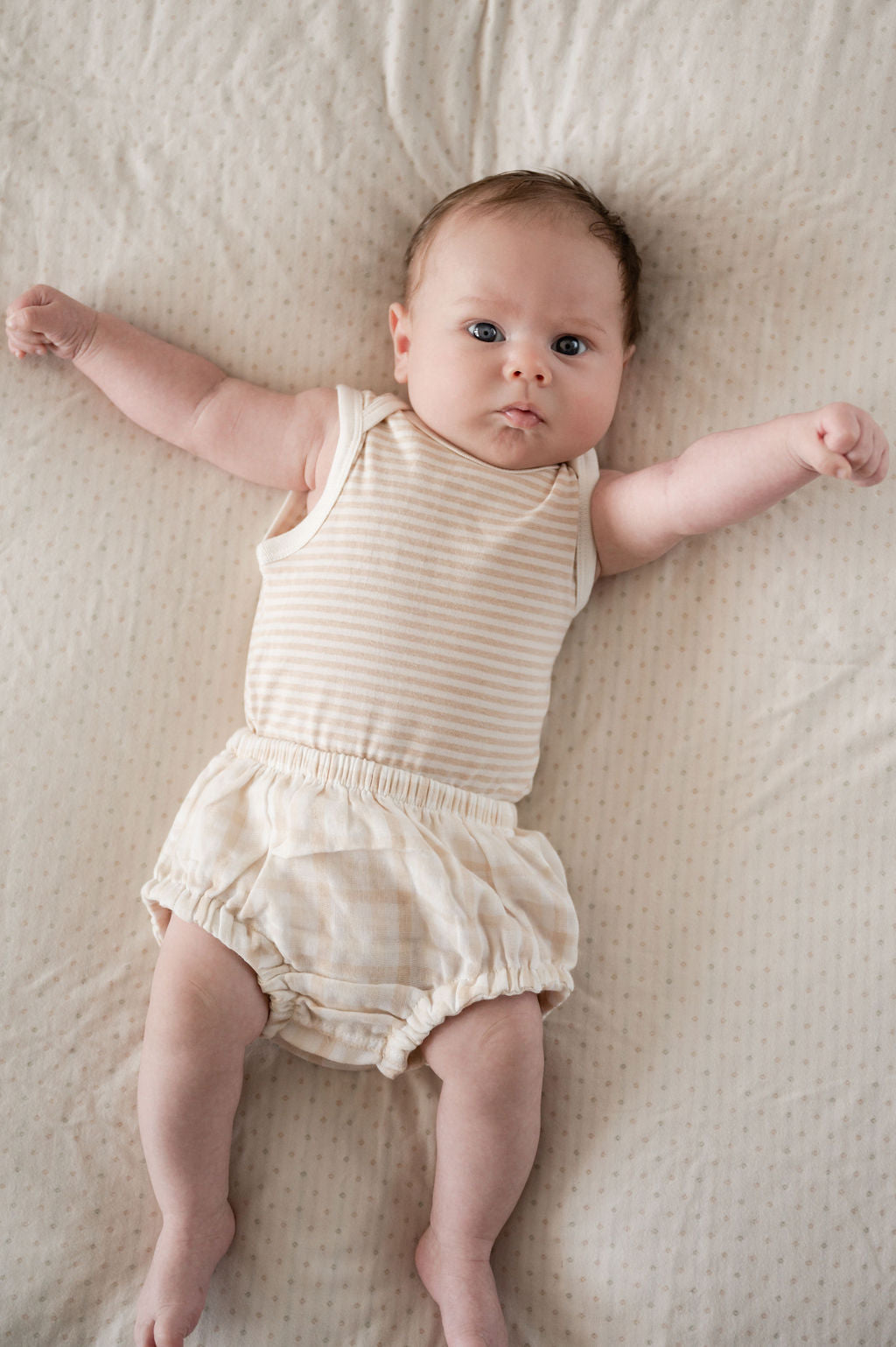 Organic Stripe sleeveless bodysuit - Mood 