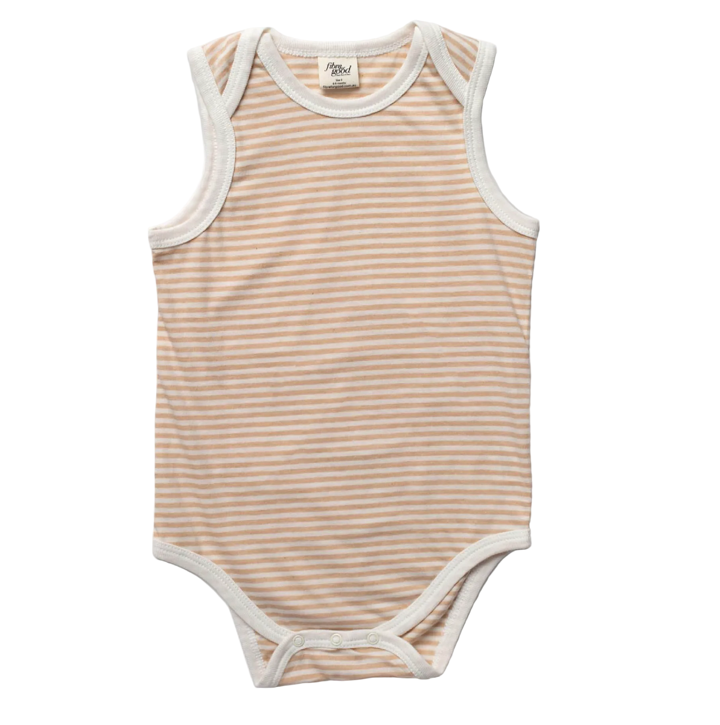 Organic Stripe sleeveless bodysuit - Undyed 