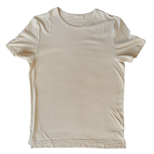Organic Unbleached undyed mens tee - Stripe 