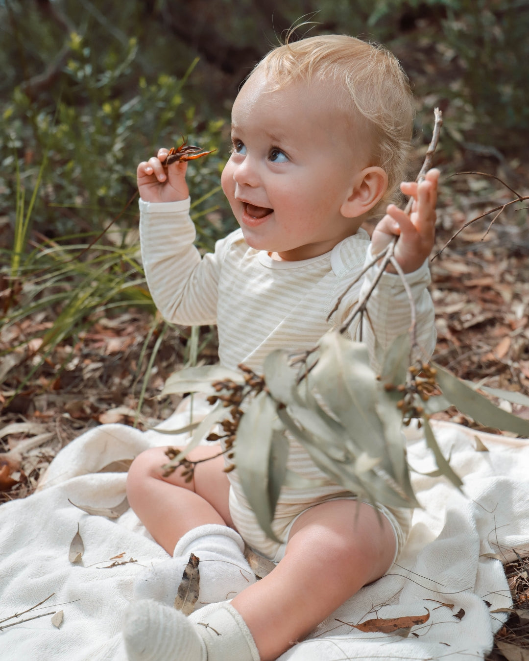 Organic Cotton Long Sleeve Bodysuit Mood - Undyed 