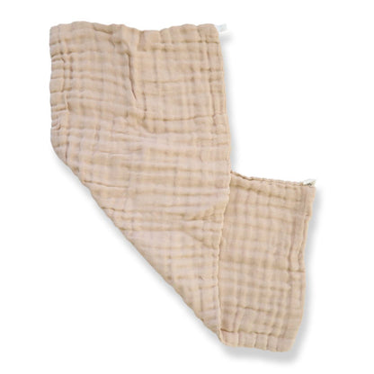  organic cotton muslin burp cloth - Brown undyed natural colour .