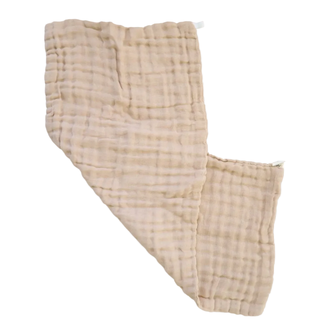  organic cotton muslin burp cloth - Brown undyed natural colour