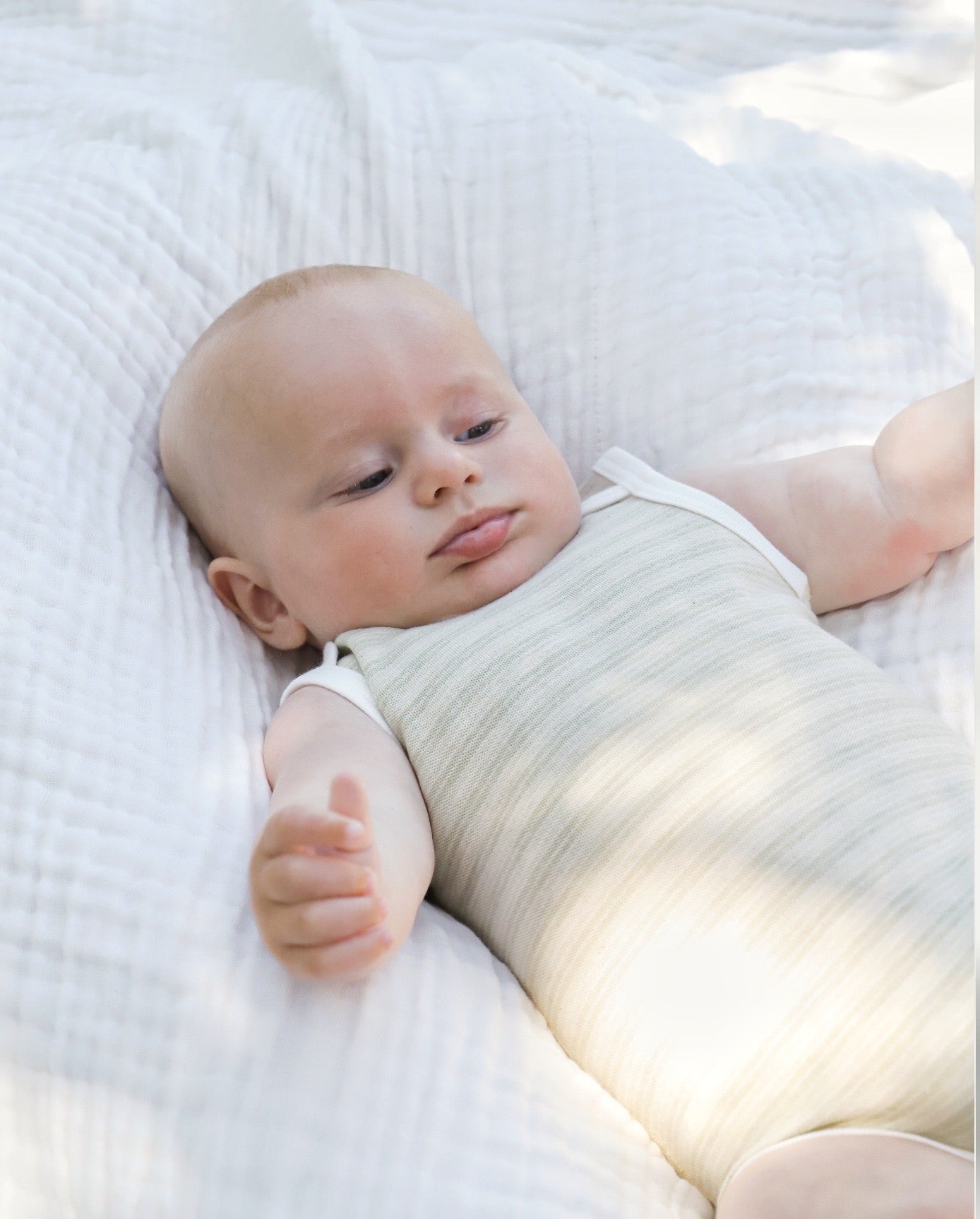 Organic stripe Sleeveless Bodysuit 