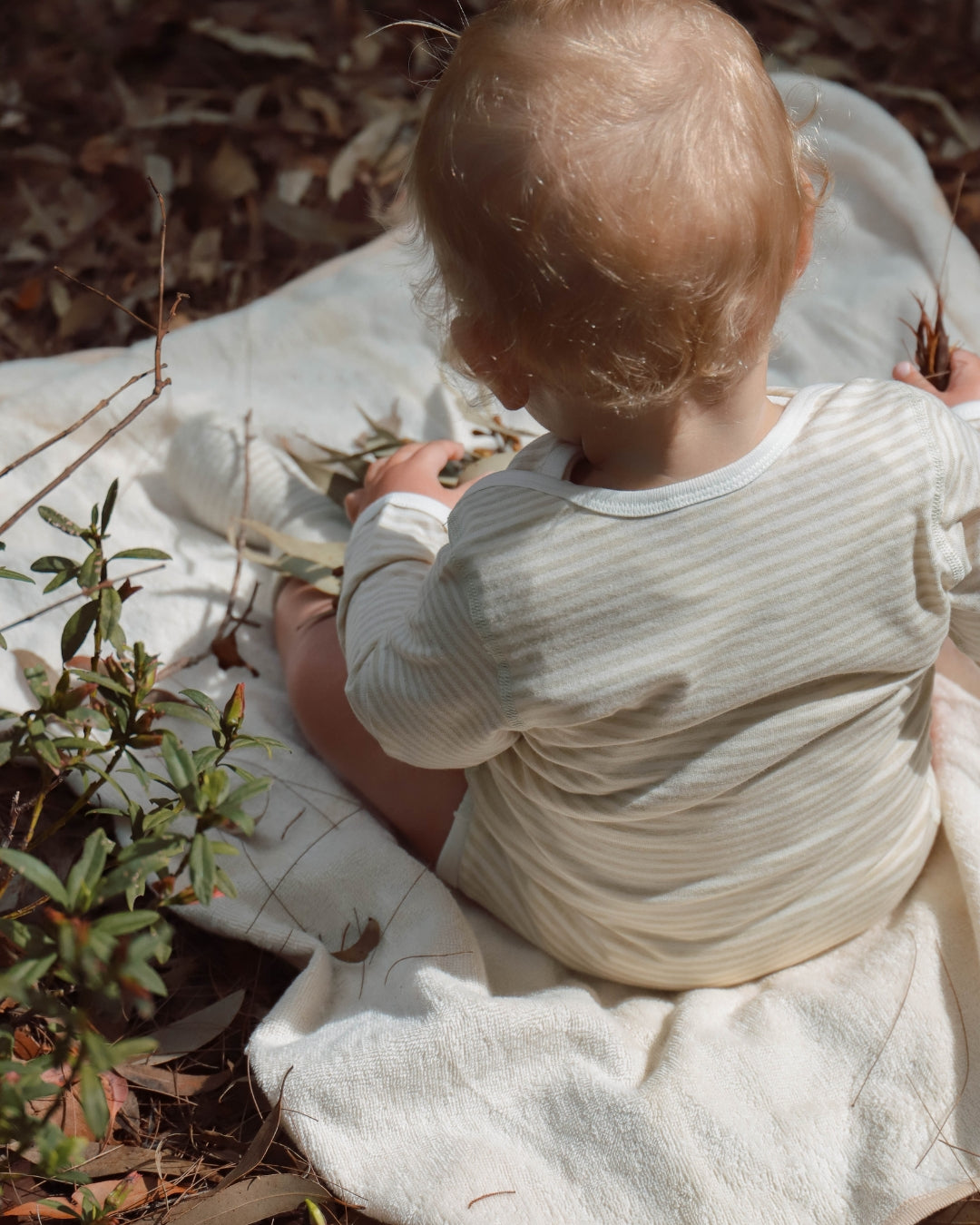 Organic undyed Long Sleeve Bodysuit Mood - Green 
