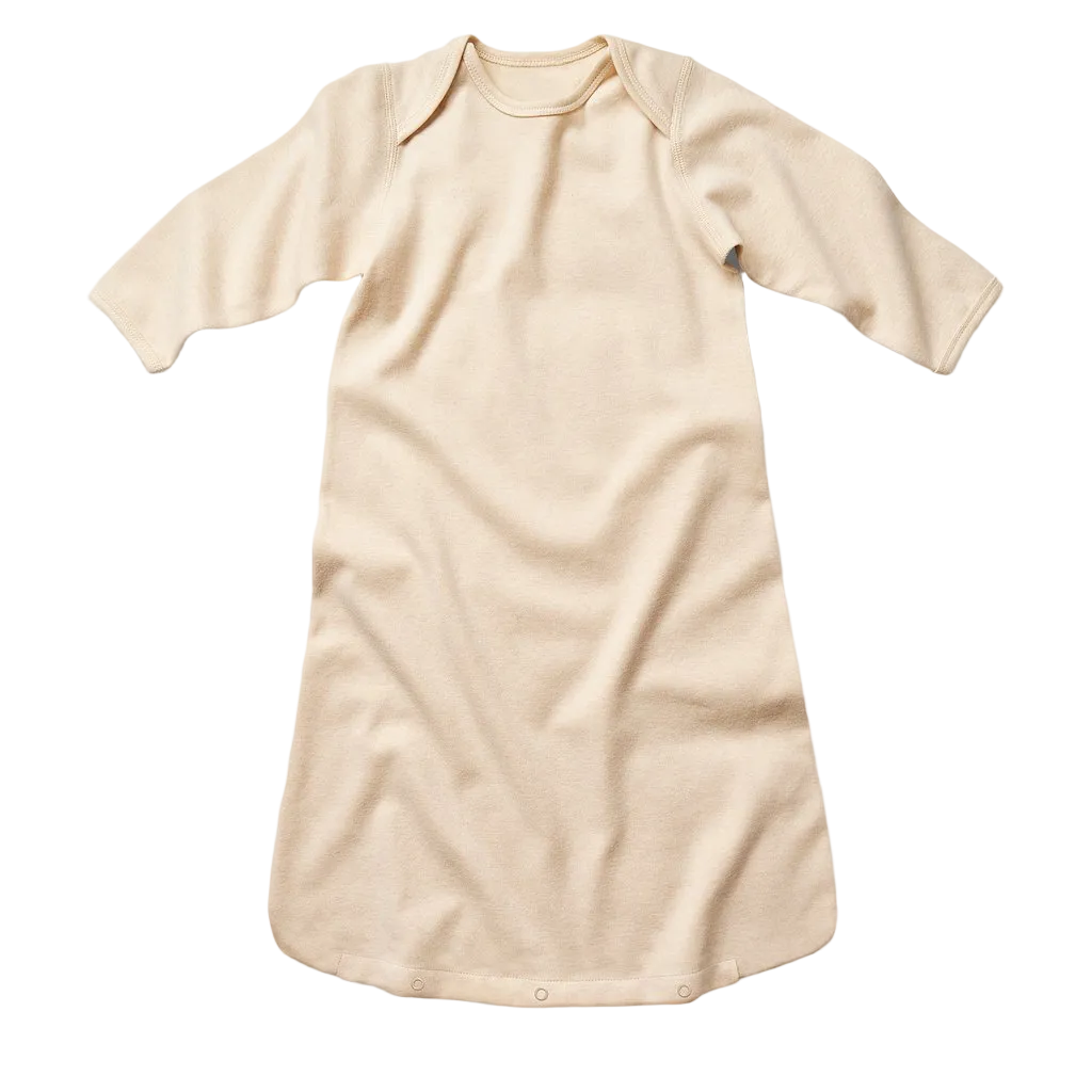 Plain Organic cotton interlock sleeping bag - Wheat 