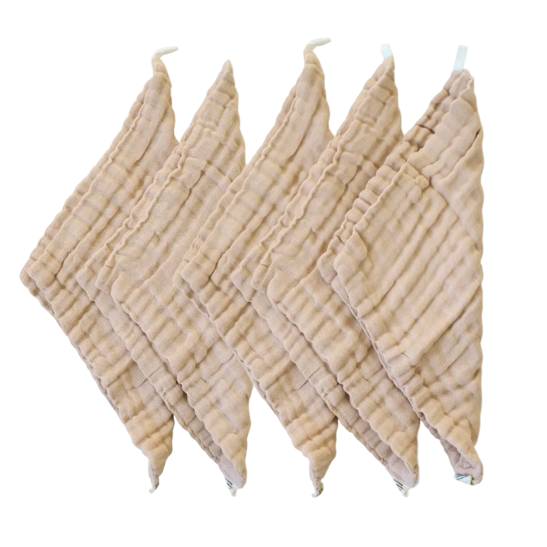 set of  5 natural cotton wipes. Unbleached. organic wipes 

