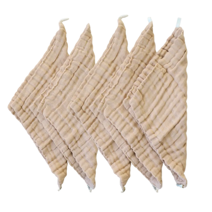 set of  5 natural cotton wipes. Unbleached. organic wipes 

