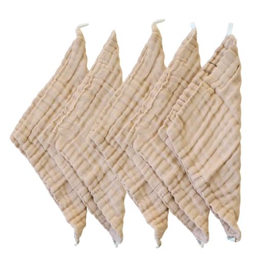 set of  5 natural cotton wipes. Unbleached. organic wipes 
