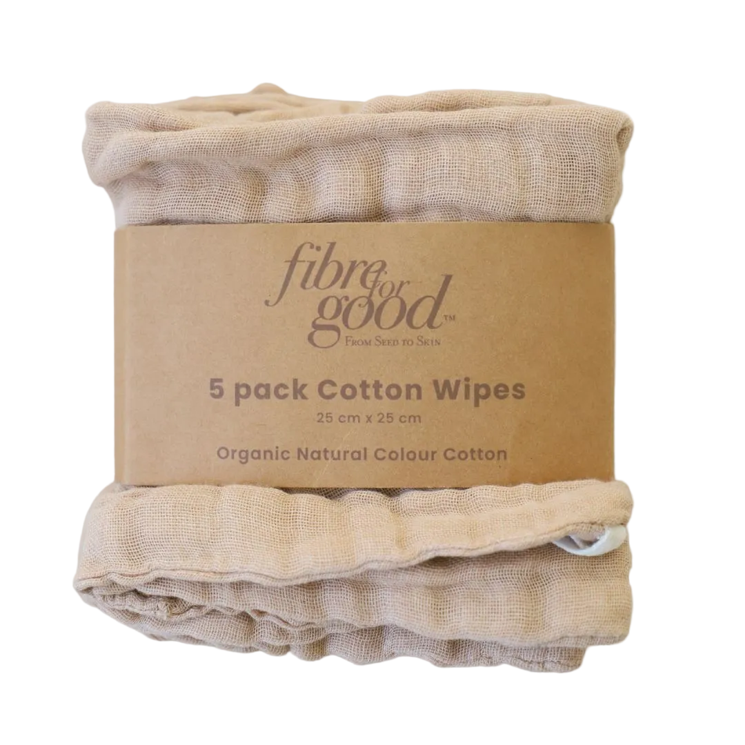 Organic Muslin Baby Wipes (5-Pack)