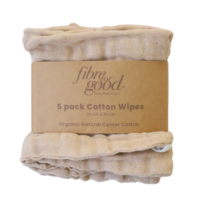 Organic Muslin Baby Wipes (5-Pack)