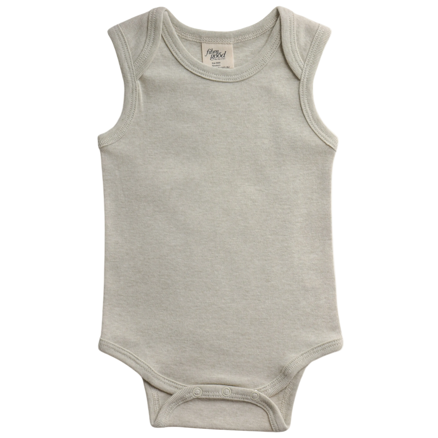 sage green baby bodysuit on a white background. Organic cotton. Undyed