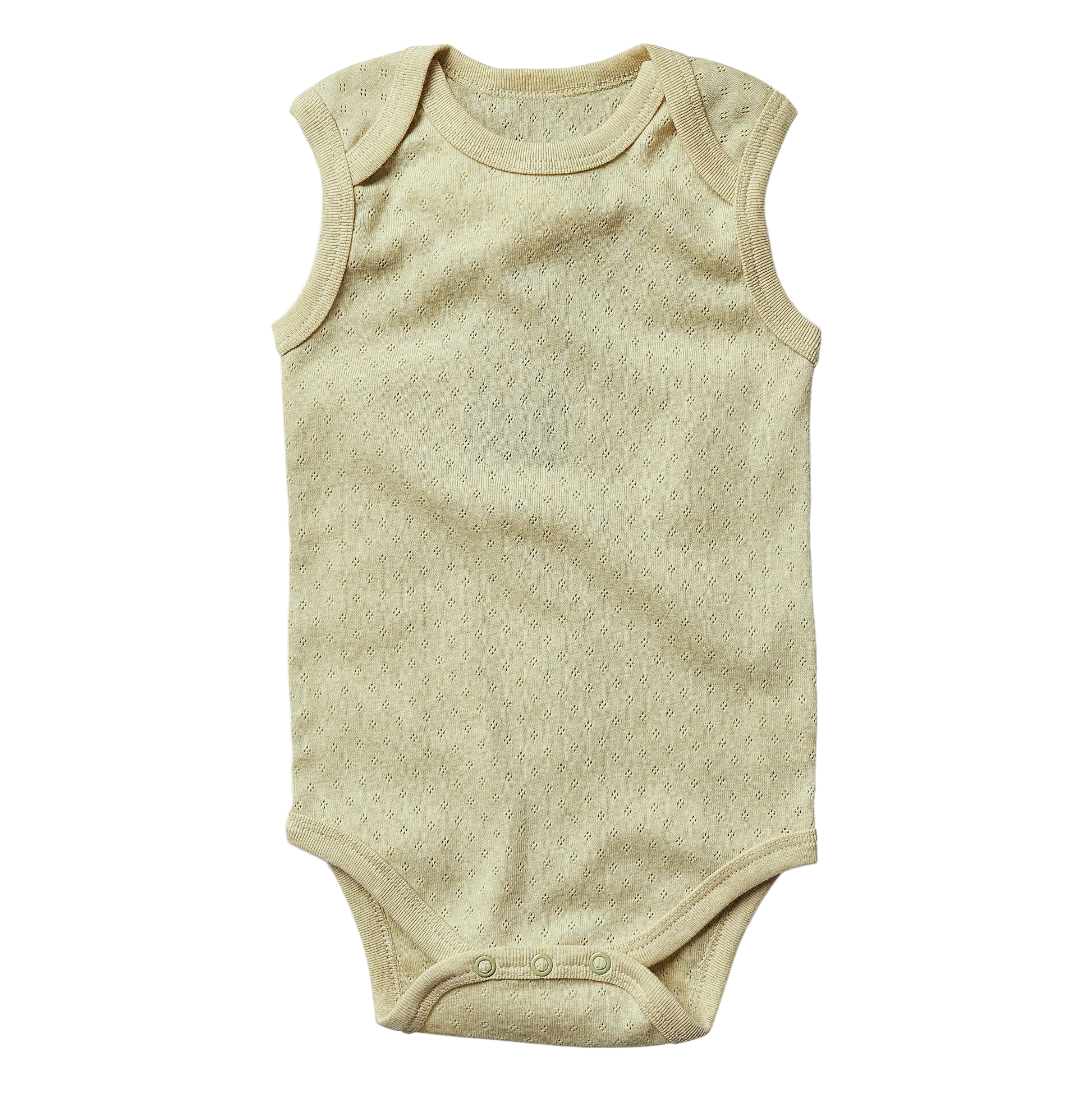 Baby Sleeveless Bodysuit, Sage pointelle 