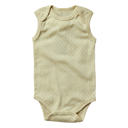 Baby Sleeveless Bodysuit, Sage pointelle 