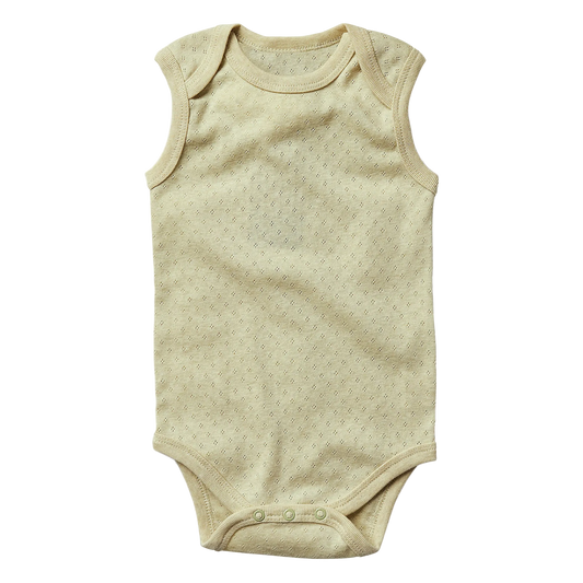 Baby Sleeveless Bodysuit, Sage pointelle 