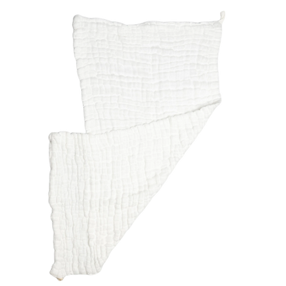 White textured muslin burp cloth . organic undyed cotton