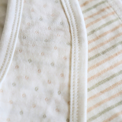 organic Bib close up dot & stripe design 