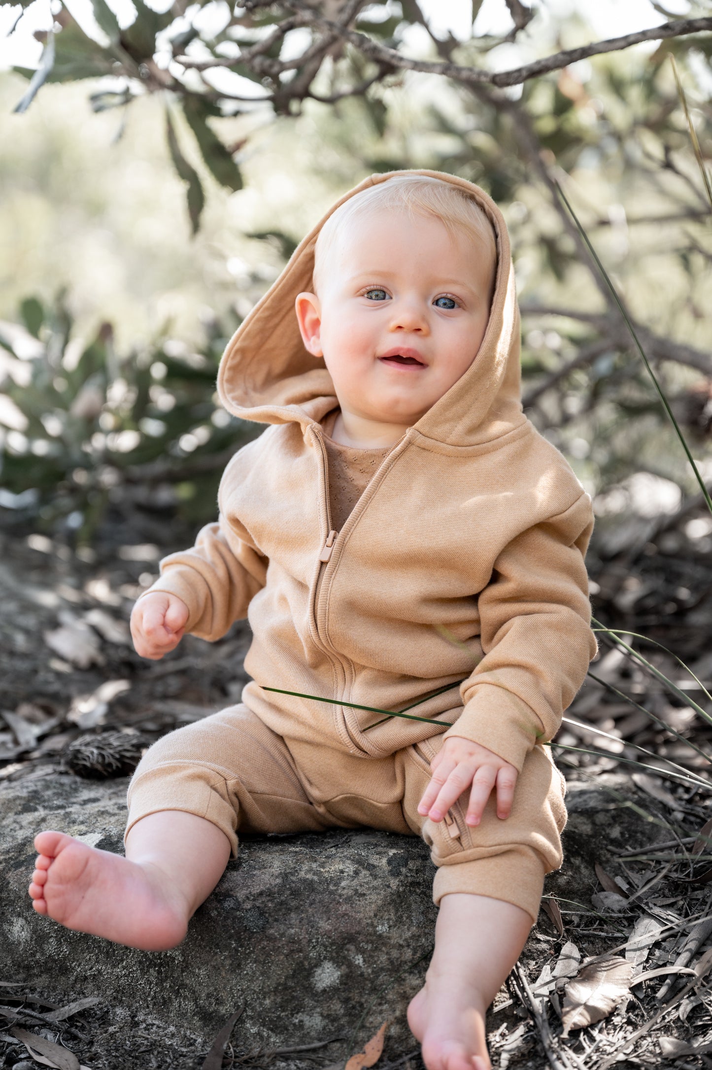 Organic everyday zip playsuit - undyed 