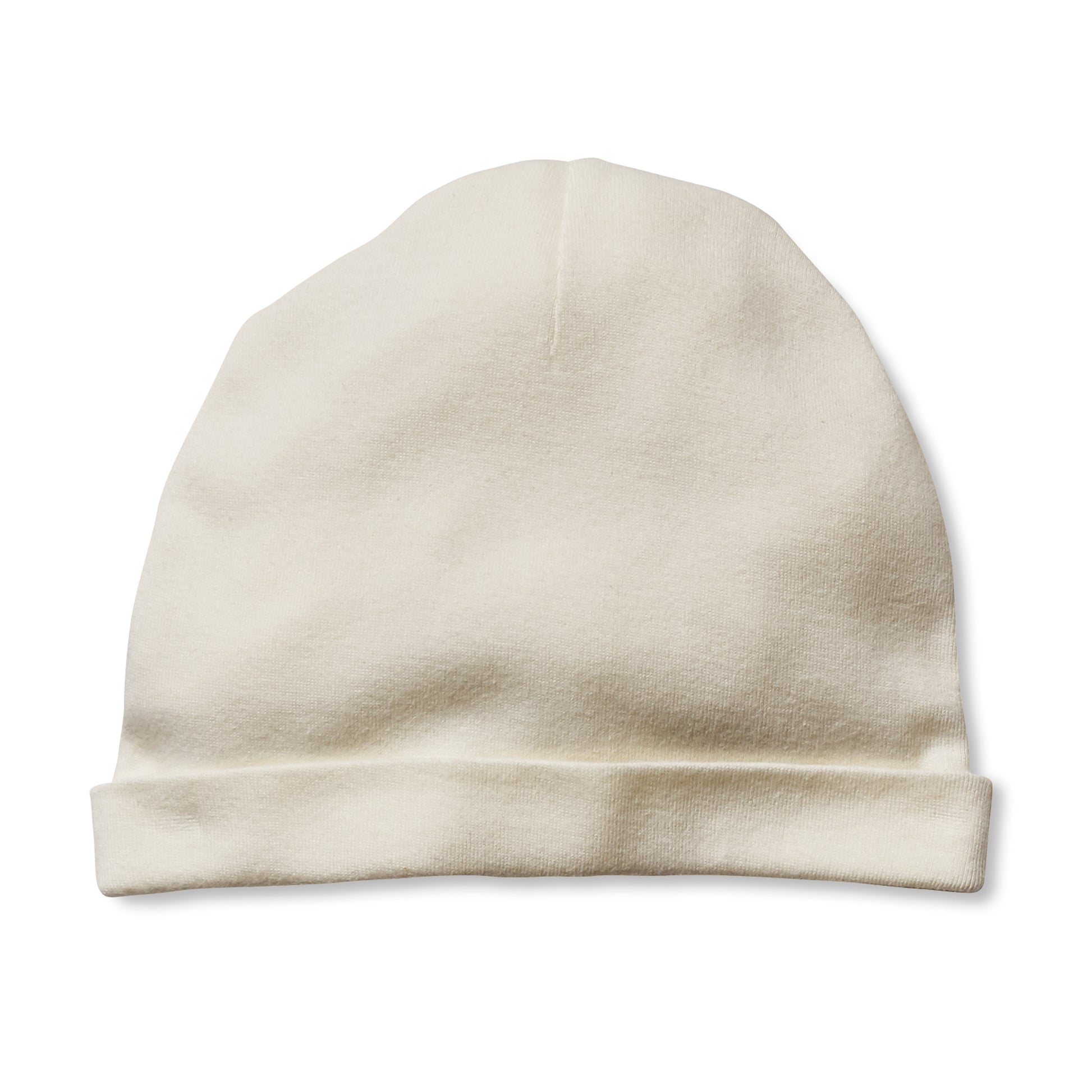 Baby double layer ribs Beanie-Natural white