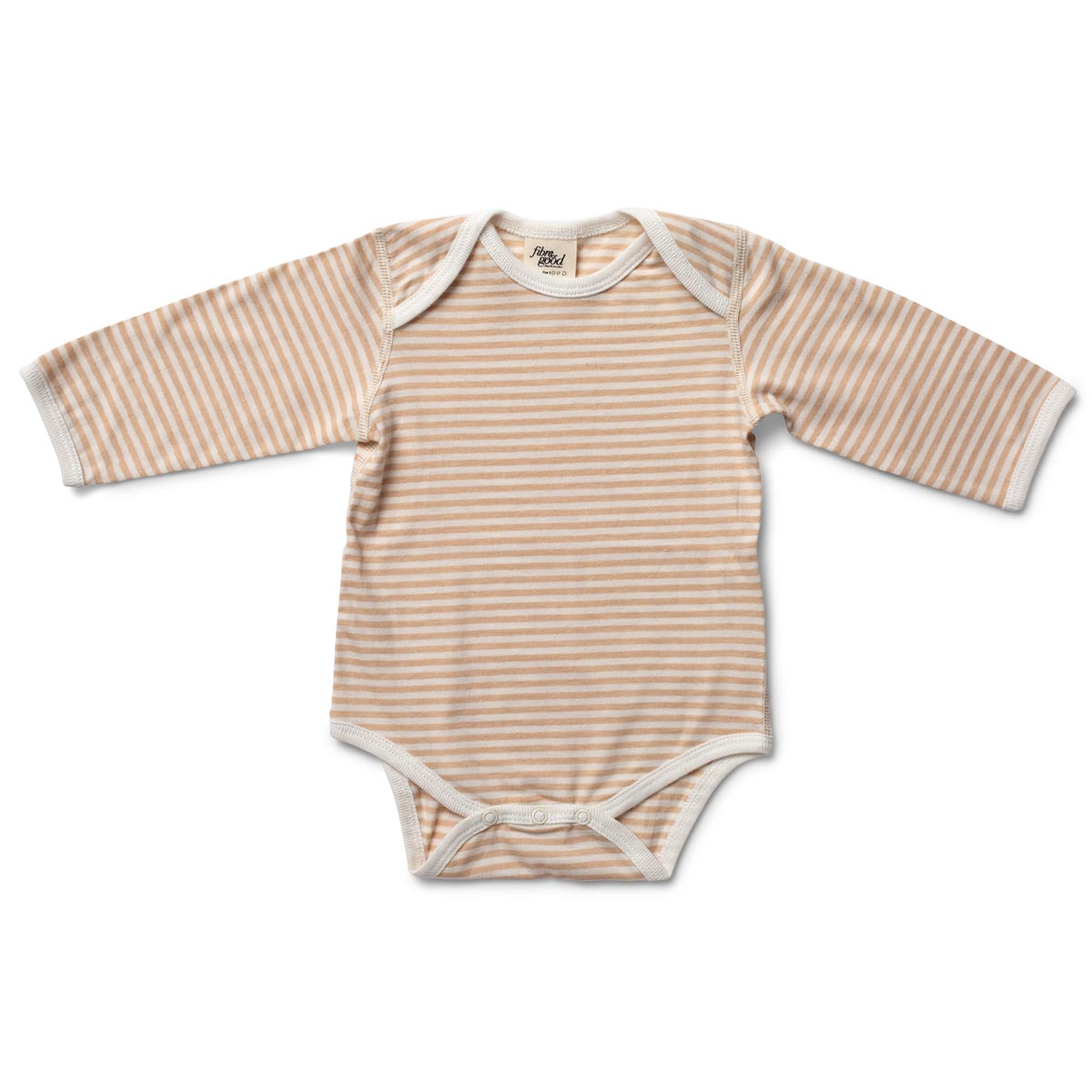 Baby Long Sleeve Body Suit, Brown Nat Stripes
