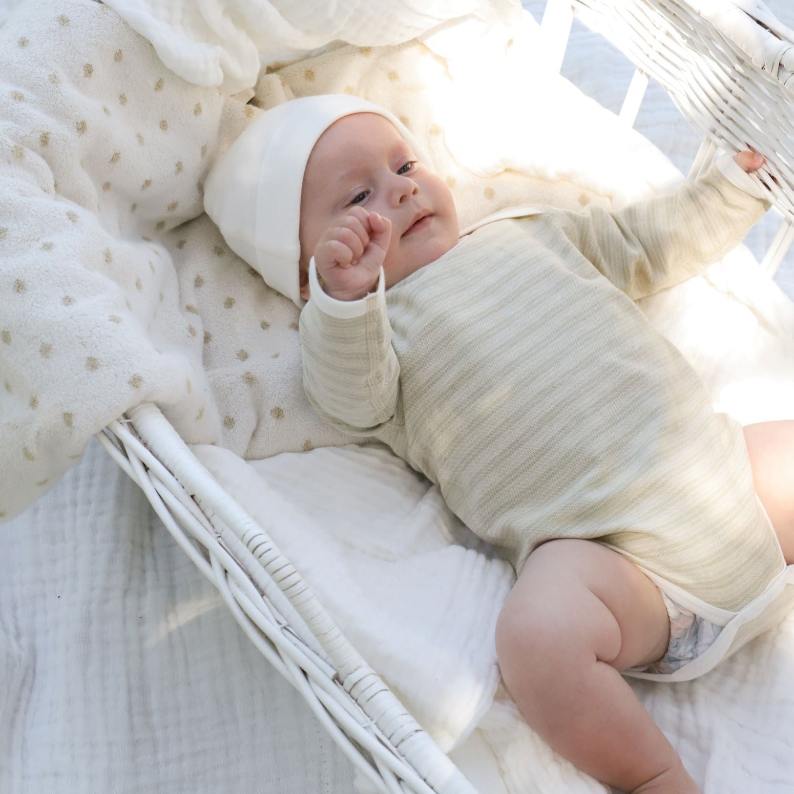 Long sleeve Striped  Bodysuit Green 