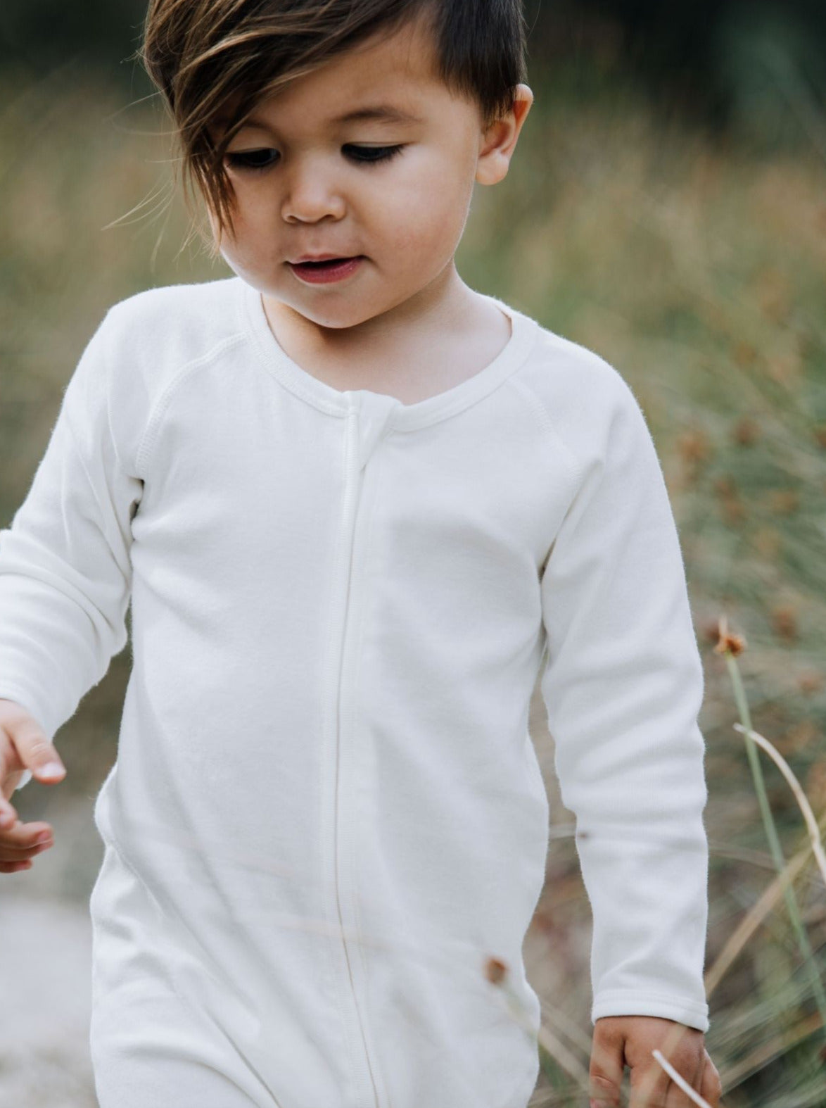 Organic Romper , natural white - undyed 